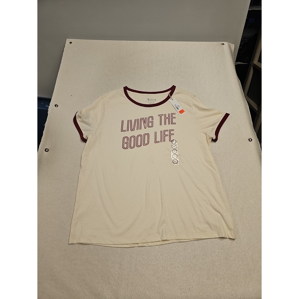Natural Reflections Tshirt Size X Large Retro Ringer Tee Living the Good Life‎